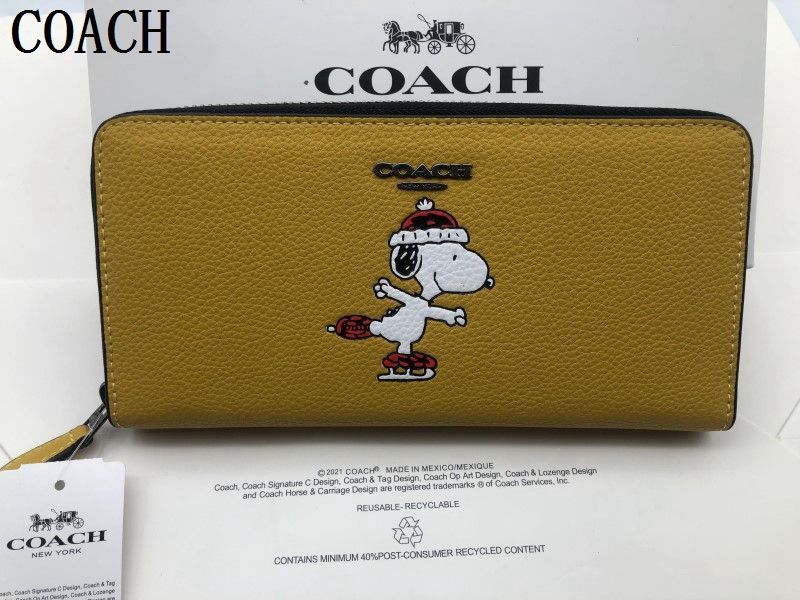 コーチ COACH 長財布 財布 オレンジ コーディオン ウォレット?スヌーピー モチーフ贈り物  レディース 財布 090A  CE715新品未使用  E20