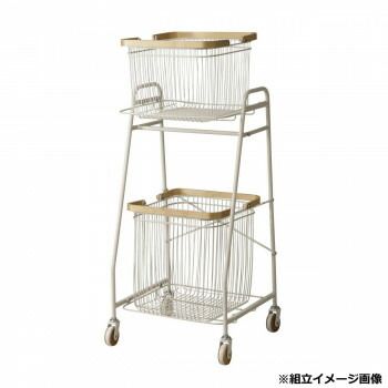 弘益 KOEKI MASH リヴ キャリーバスケットワゴンS ホワイト LIVCS2WH