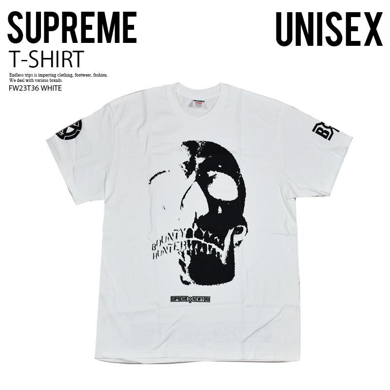 Supreme/BOUNTY HUNTER (シュプリーム/バウンティーハンター) BOUNTY HUNTER SKULLS TEE (バウンティー ハンター スカル Tシャツ) ユニセックス(メンズ モデル) 半袖 トップス 白 FW23T36 WHITE