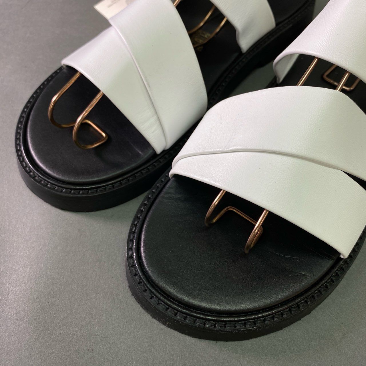 MAURO de BARI サンダル 41 マウロデバーリ｜ナッパレザークロス