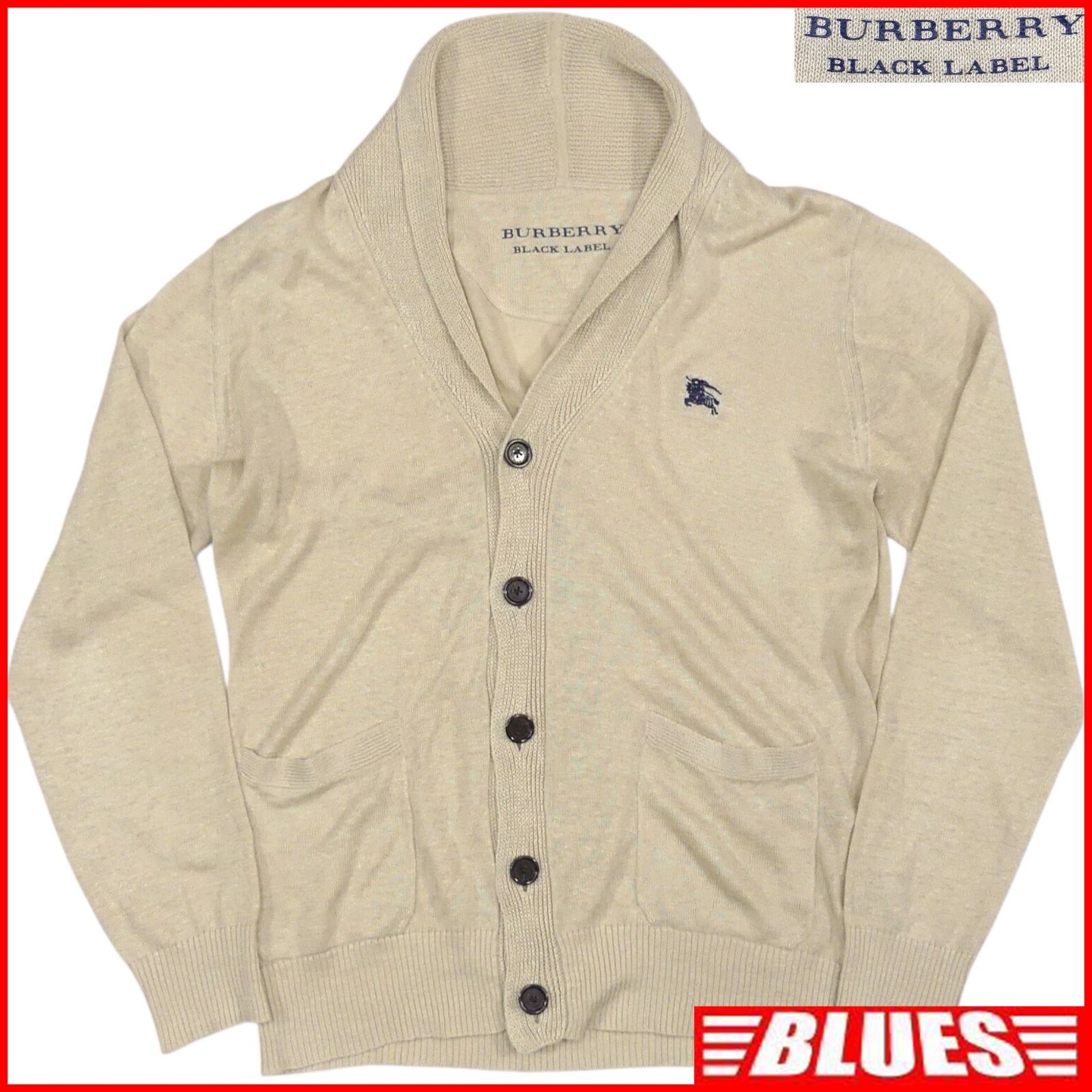 BURBERRY BLACK LABEL バーバリーブラックレーベル 廃盤 カーディガン ニット M ショール セーター ニット_セーターサイズM一覧←SEULB屋着古← TY3801