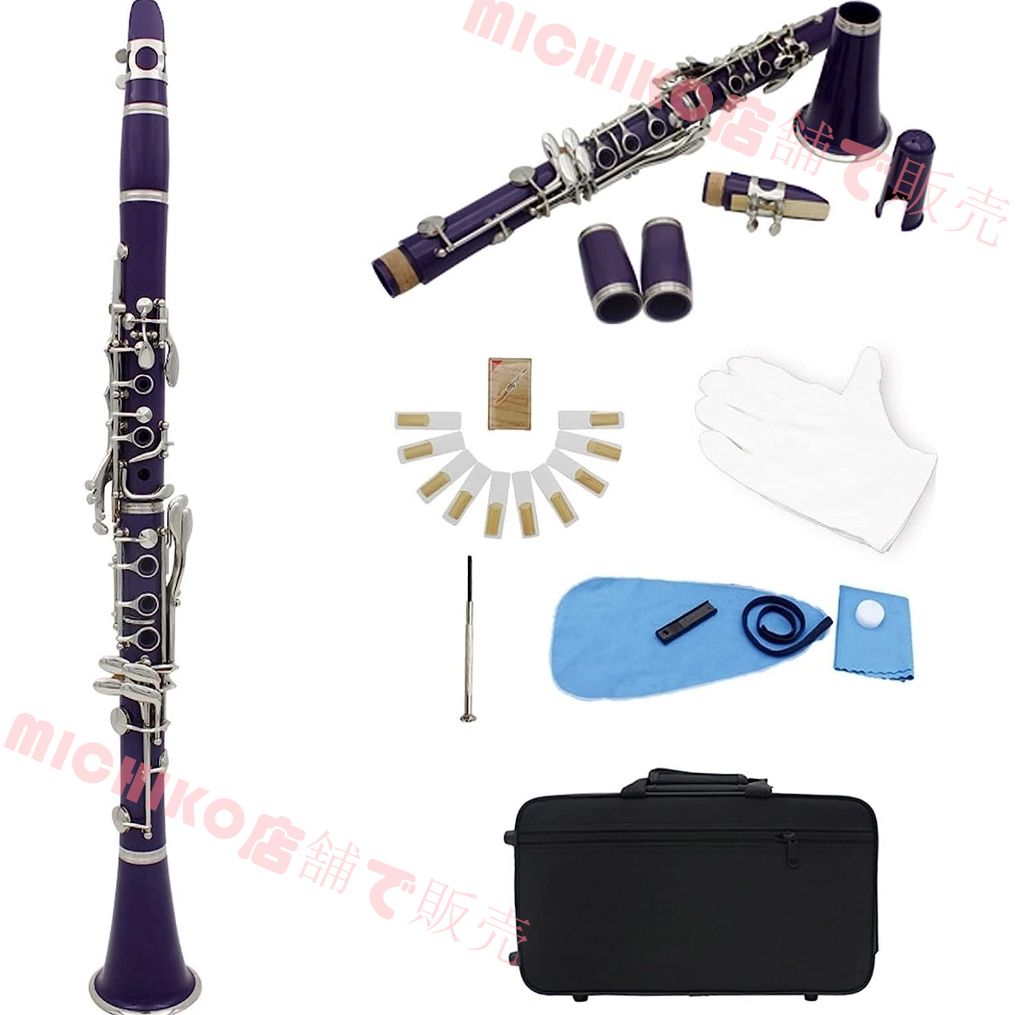 【美品】 プロ　ニッケルメッキ　　クラリネット　楽器　学生　成人　初心者　昇級試験　学校　演奏　変ロチョウ　ブラックチューブ