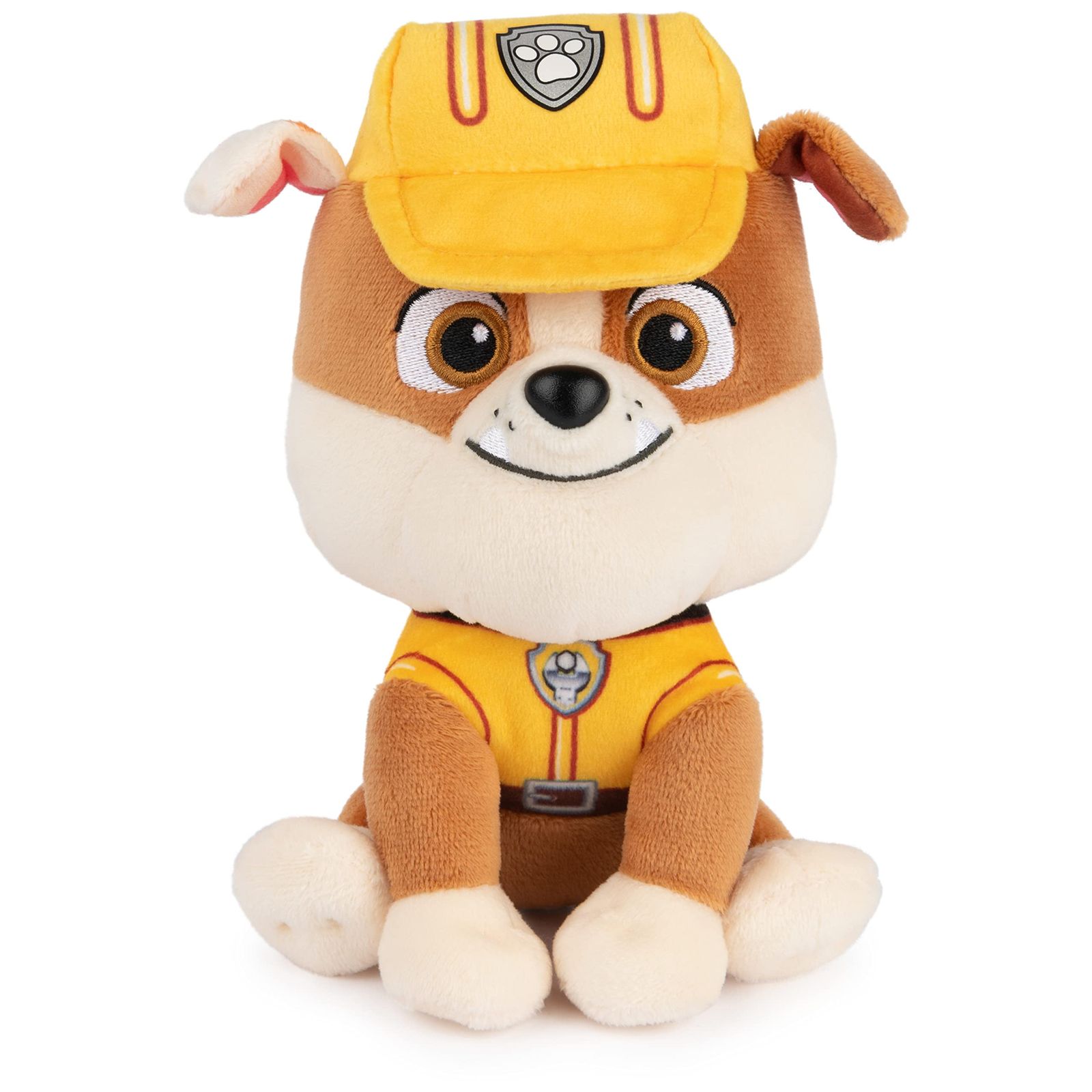 Official PAW Patrol Rubble in Signature Construction Uniform Plush Toy， Stuffed Animal for Ages 1 and Up， 6