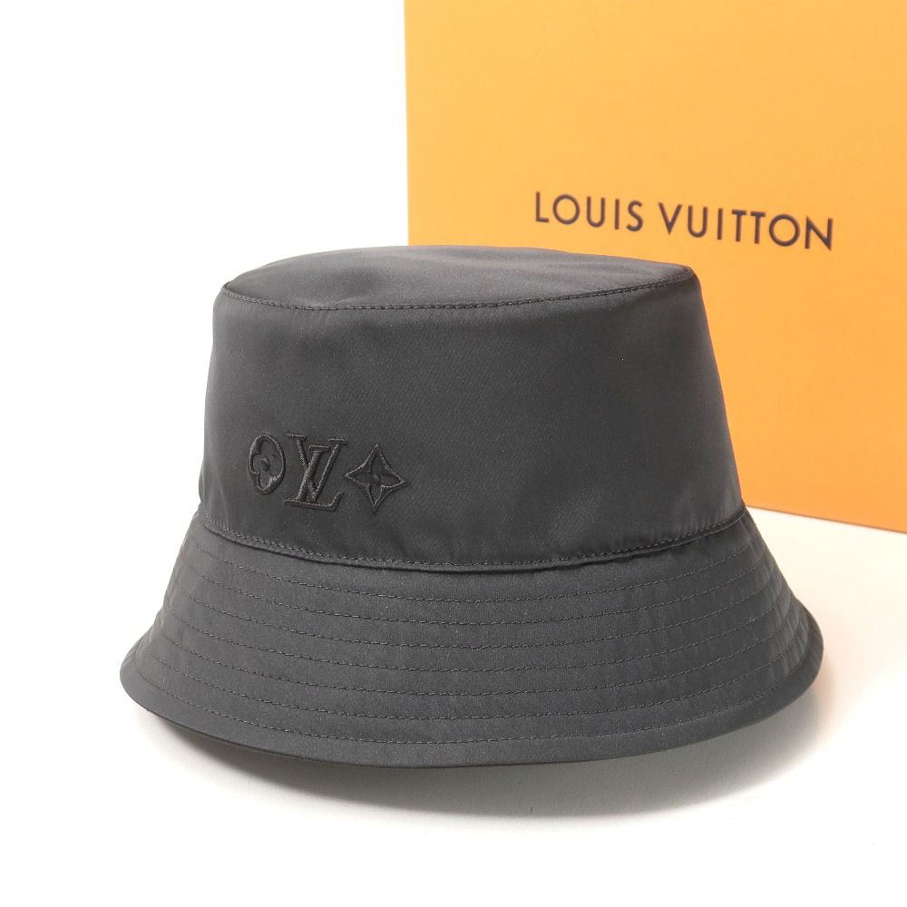 2025SS LOUIS VUITTON ルイ ヴィトン バケットハット LV ムーブ リバーシブル ハット サイズS モノグラム グログランリボン ロゴ イタリア製 ブランド古着 20250610|RA5166