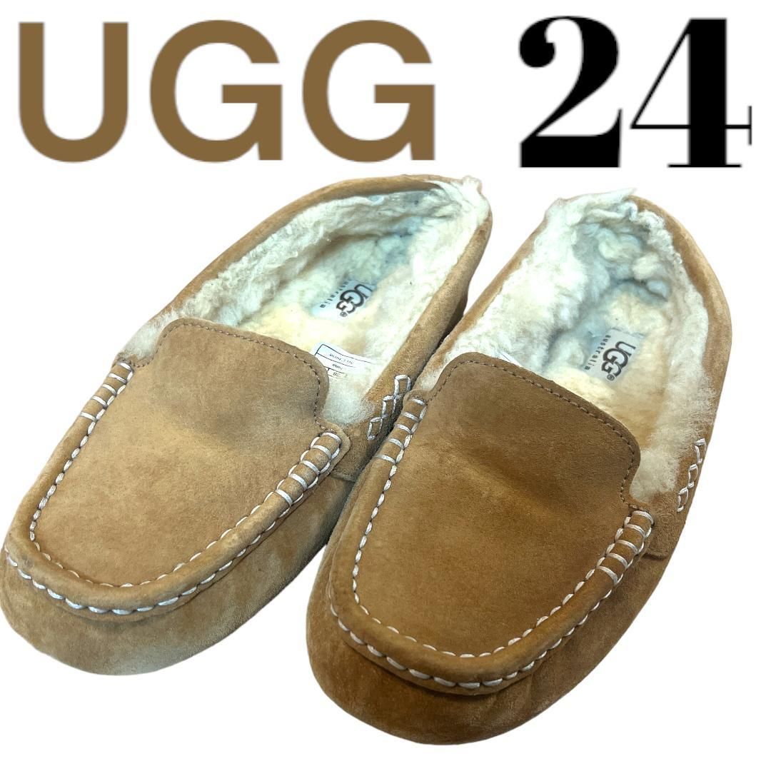アグ UGG モカシン アンスレー ブラウン ベージュ 24㎝ - メルカリ
