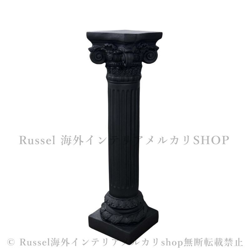 ガーデンオーナメント ローマ神殿風 ローマ柱 フラワースタンド 花台 アンティーク 北欧 屋外インテリア 庭 ガーデニング 置物 オブジェ おしゃれ 白 黒 ホワイト ブラック