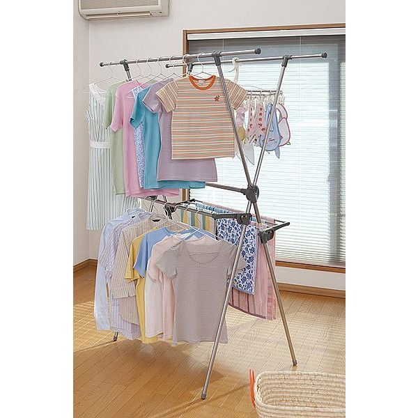 ステンレス2段式物干しスタンド