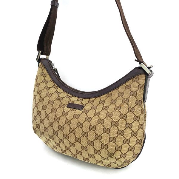 GUCCI ショルダーバッグ ブラウン キャンバス GUCCI グッチ シェリーラインGGショルダーバッグ ベージュ