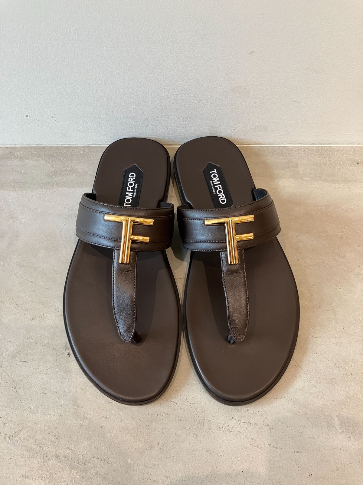 TOM FORD トムフォード ロゴサンダル ダークブラウン 10