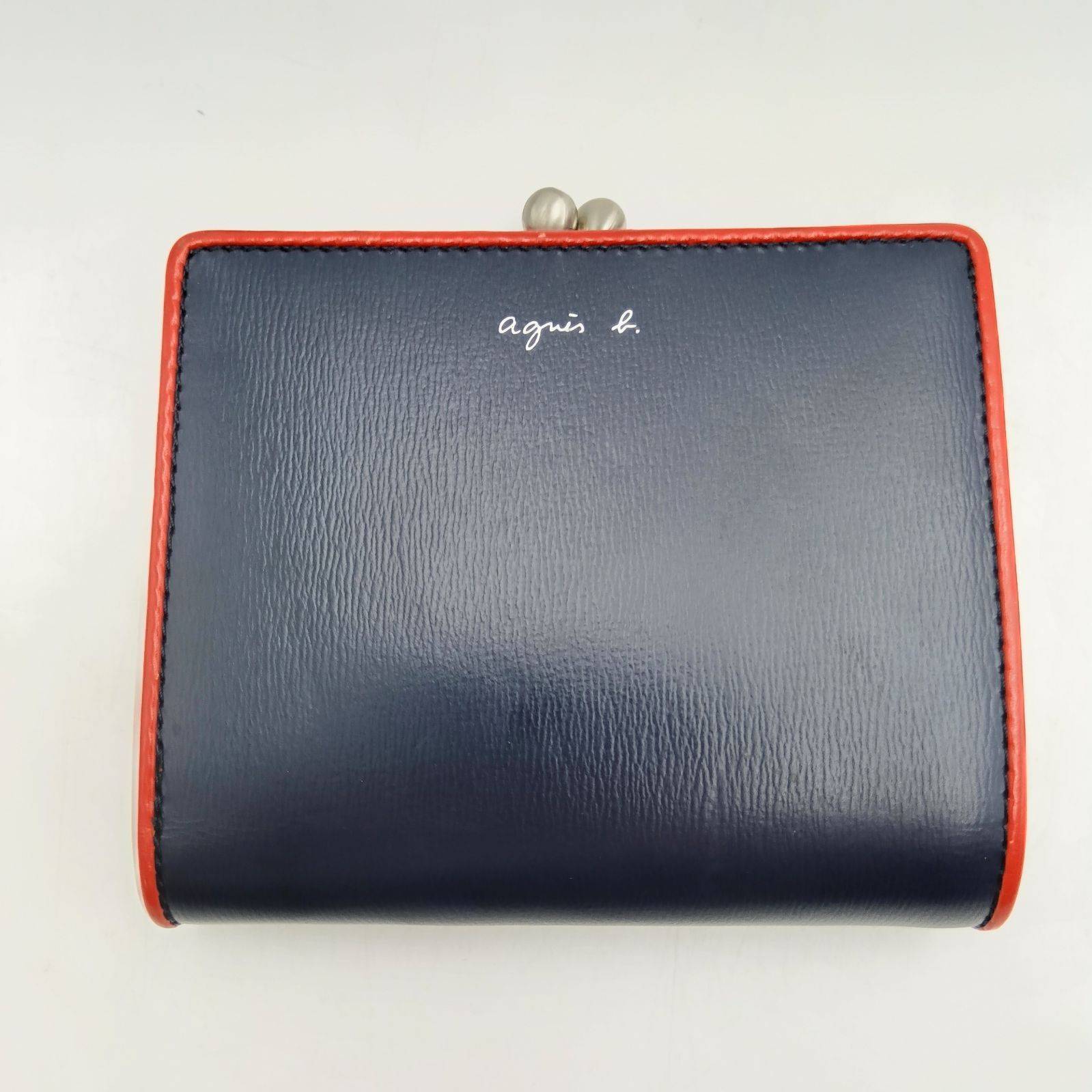 agnes b. アニエスベー 二つ折り財布 ネイビー レッド - メルカリ