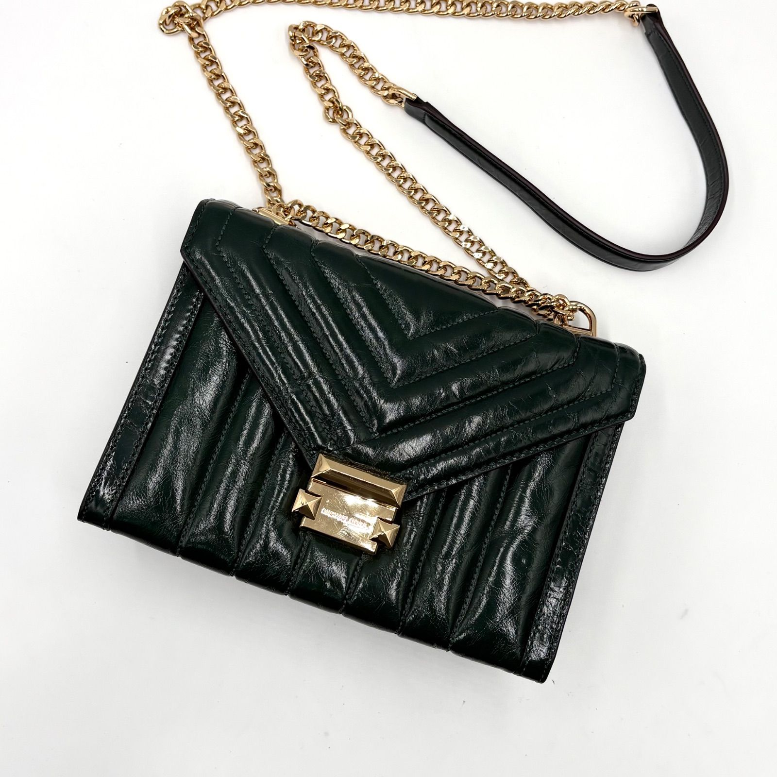 極美品 希少色定価5万○ MICHAEL KORS マイケルコース キルティング 