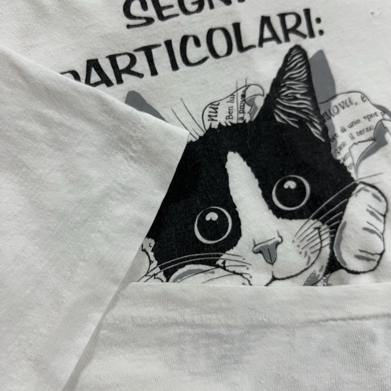 80s 猫 シングルステッチ アニマル Tシャツ ホワイト 古着 - メルカリ