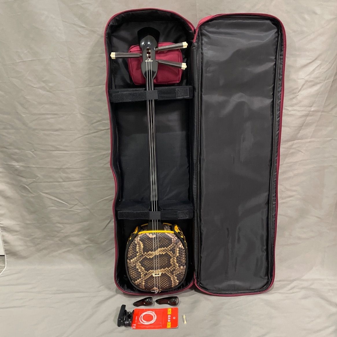 沖縄三線 三味線 人工 人工皮 和楽器 合皮 蛇柄 蛇三線 ケース