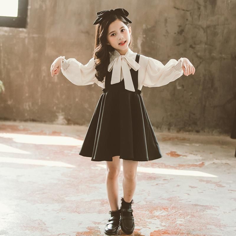 ワンピース シャツ ２点セット女の子 入学式 キッズ フォーマル ジャンパースカート 卒園式 子供服 スーツ 長袖 子ども服 女の子ワンピース 子供 キッズ 七