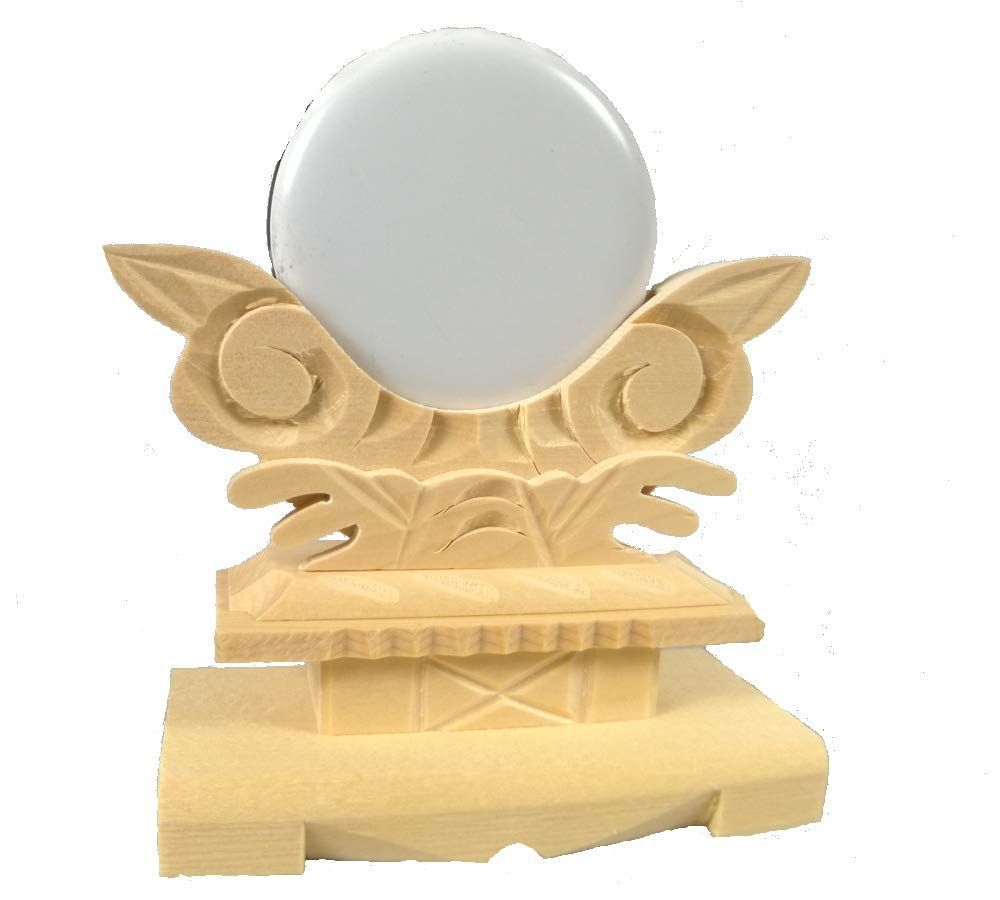 金属製鏡仕様 1.5寸 高さ8.5cm 鏡径4.5cm 神棚 神鏡台付 神前用神具 …