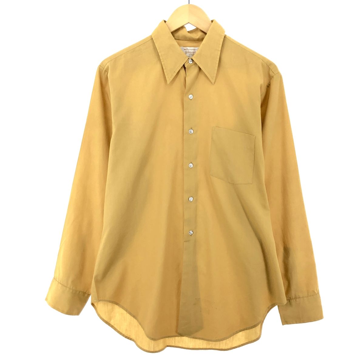古着 70年代 アロー Arrow 長袖 コットンシャツ USA製 メンズL