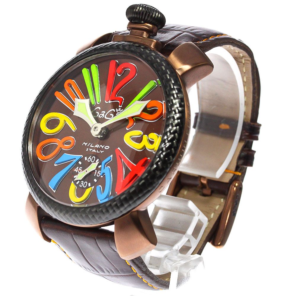 500本限定 ガガミラノ マヌアーレ48 カーボン 5016.5 手巻き メンズ 楽天市場】ガガミラノ GaGa MILANO マヌアーレ48MM 世界限定500