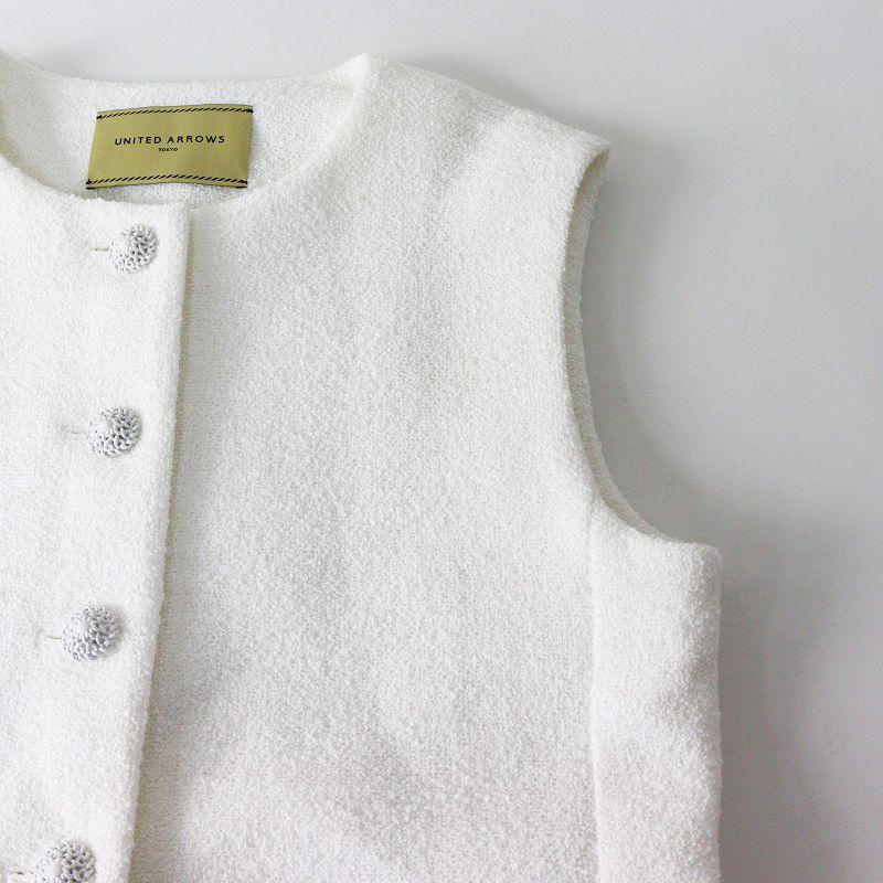 定価4.9万 ユナイテッドアローズ UNITED ARROWS ツイードベスト F オフホワイト ジレ アウター 2400014603552 USTAUSTRALIA_COM_AU