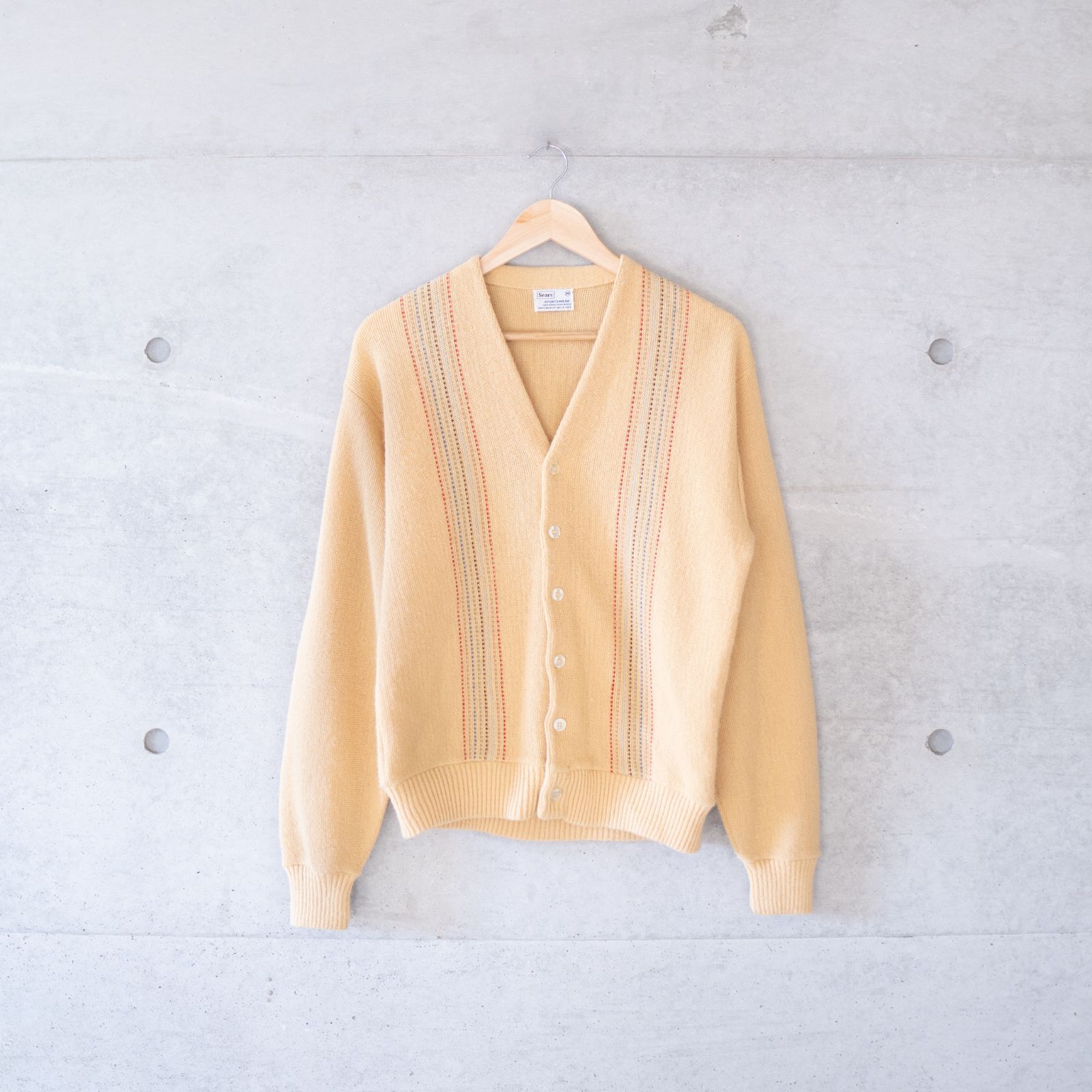 60s Sears SPORTSWEAR カーディガン L (XL〜2XL) 古着 60~70年代 シアーズ Sears SPORTSWEAR アクリルニット