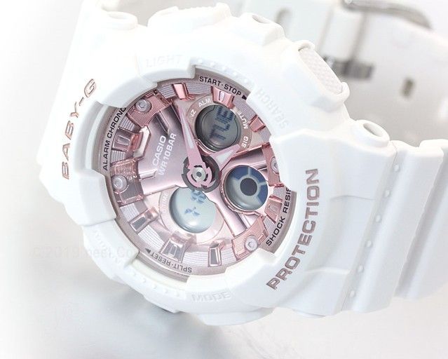 店舗 CASIO カシオ レディース ホワイト×ブラック 10気圧防水 tbg.qa