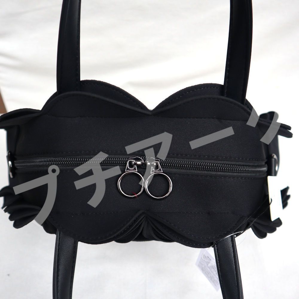 ネオプレン3Dフラワー 2WAY ミニ ボストンバッグ 軽量 JE-343A ブラック DECORATOM_COM_BR