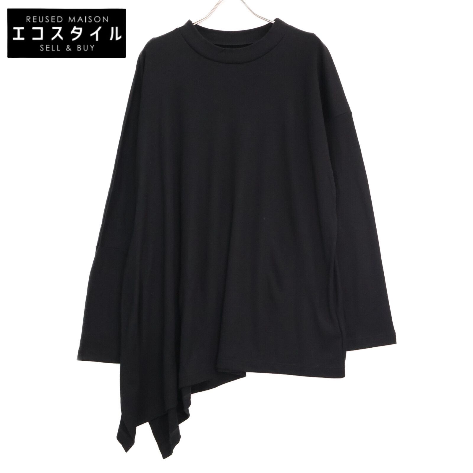 Yohji Yamamoto ヨウジヤマモト FP-T06-170 LUMINARY WOOL FLARED UNBALANCED T ルミナリー ウール フ ード アンバランス Tシャツ 2