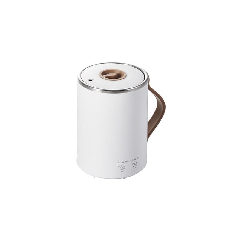 エレコム マグカップ型電気なべ 電気ケトル 350mL Cook Mug クックマグ 湯沸かし 煮込み 温度調節 タイマー付き 保温 スープメーカー ケーブル長 1.5m ホワイト HAC-EP02WH 0