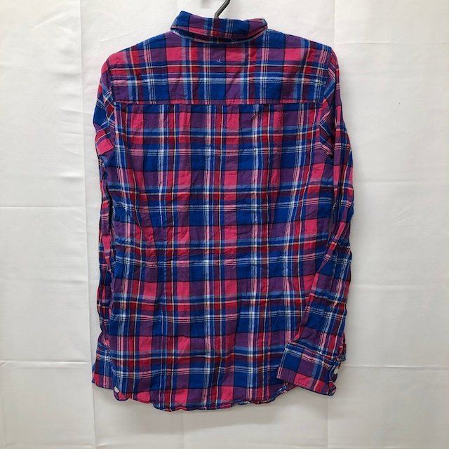 00s j.crew ジェイクルー 半袖 コットンシャツ チェック 古着 J.CREWジェイクルー 半袖リネンコットンマドラスチェック柄BD