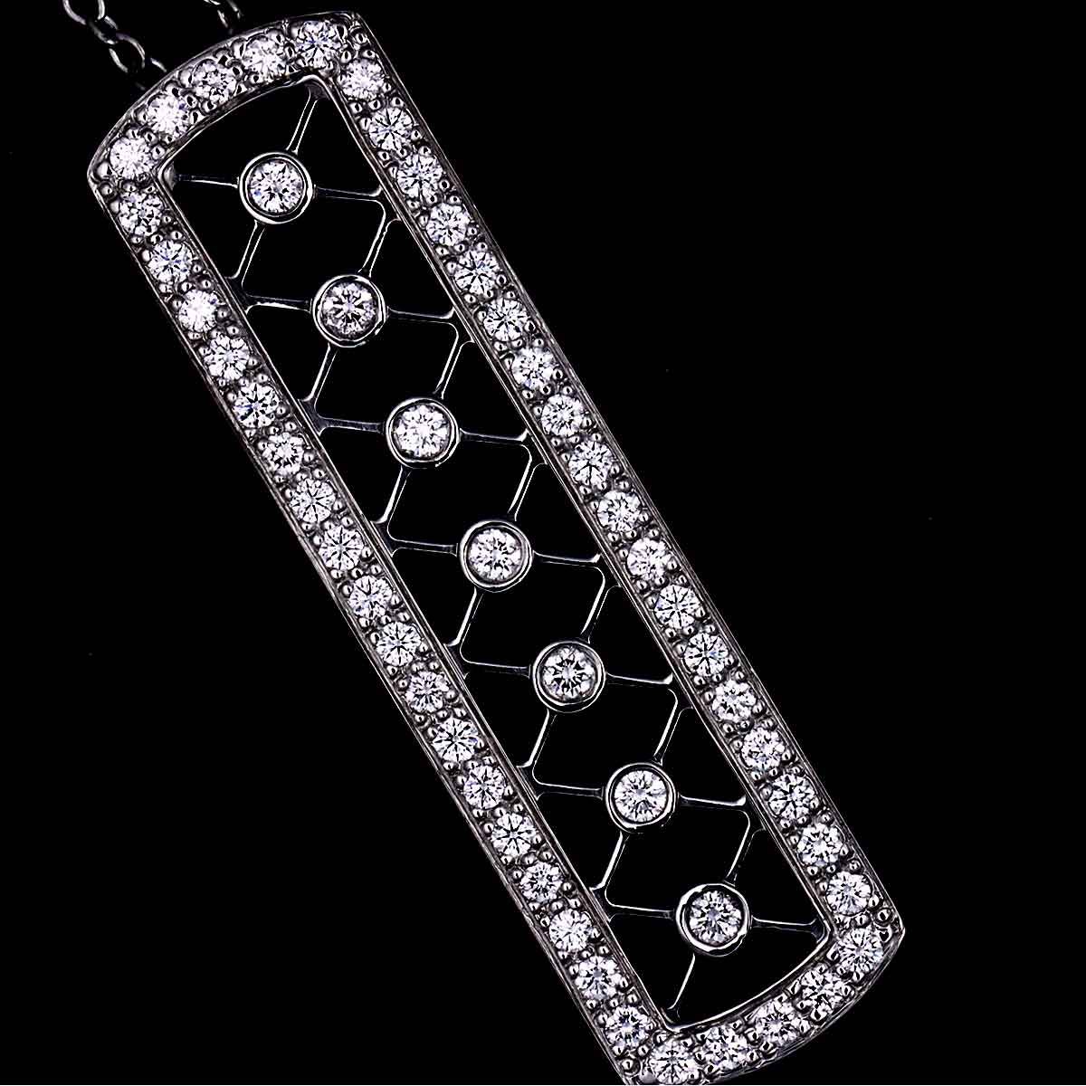 ティファニー TIFFANY&CO. ヴォアールバー ダイヤ ネックレス 40cm Pt  