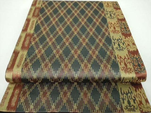 7726❫ ▧ 袋帯 (正絹) ▧ 平和屋着物○全通柄袋帯 組織 間