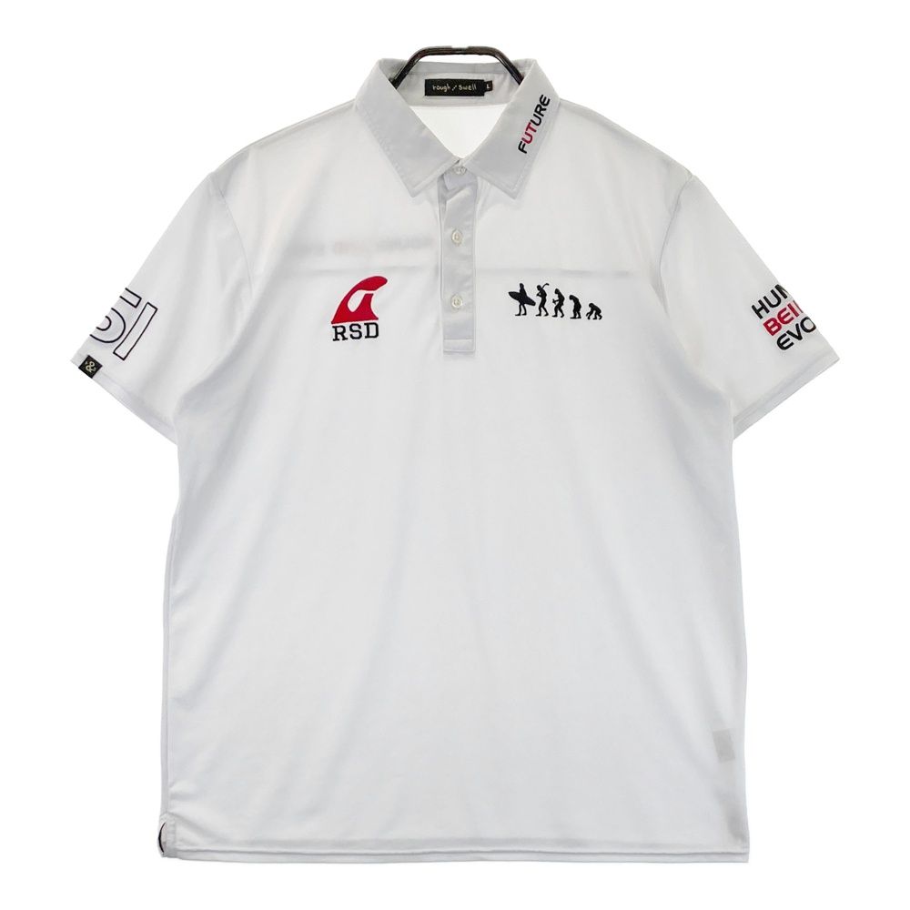 サイズ L ROUGH-SWELL ラフアンドスウェル 半袖ポロシャツ 刺繍 ホワイト系 240101471348 ゴルフウェア メンズ ストスト