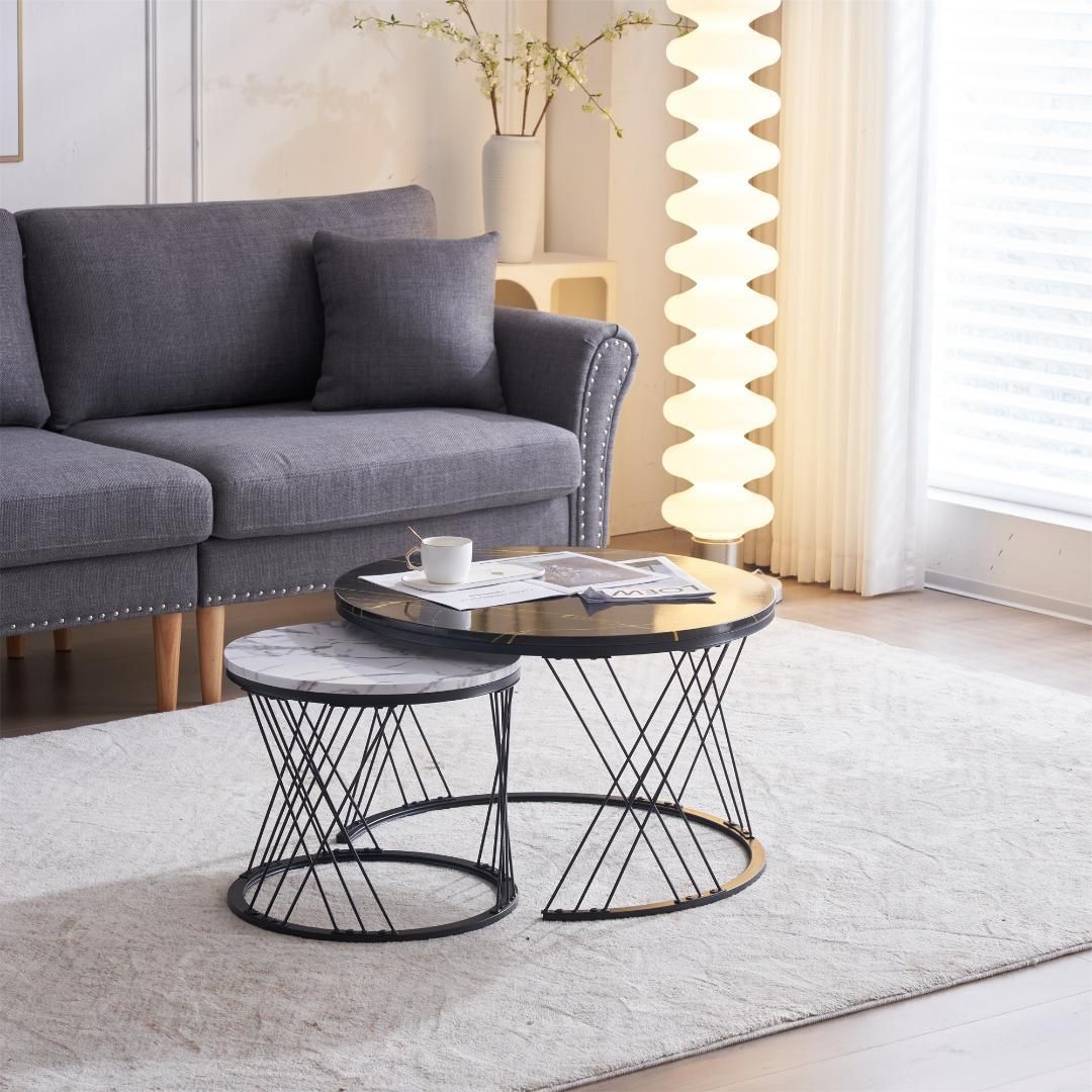 センターテーブル ネストテーブル ローテーブル 入れ子式 天板 大理石