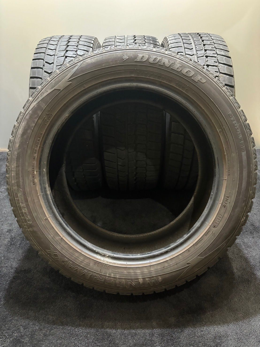 ★245/50R18 DUNLOP/WINTER MAXX WM02 16年製 スタッドレス 4本 ダンロップ ウィンターマックス フーガ スカイライン (南10-G537)