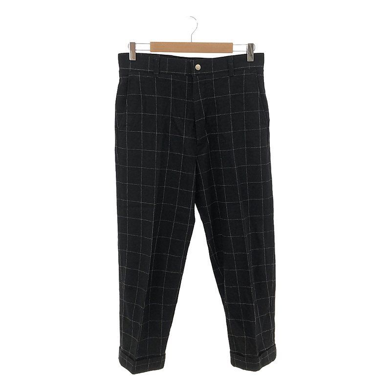 Willow Pants / ウィローパンツ | P-009 ウール混 ウインドペンチェック テーパードスラックス | 0 | ブラック | メンズ