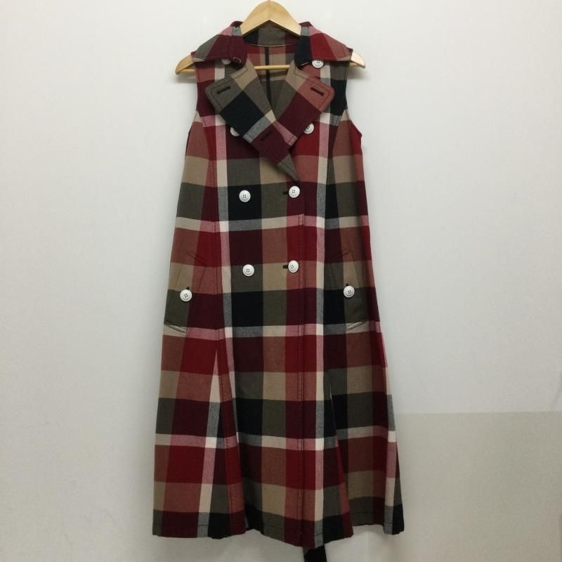 BLUE LABEL CRESTBRIDGE ブルーレーベル クレストブリッジ ワンピース ロングスカート bluelabelcrestbridge 赤チェック トレンチワンピース ジレ ベルト
