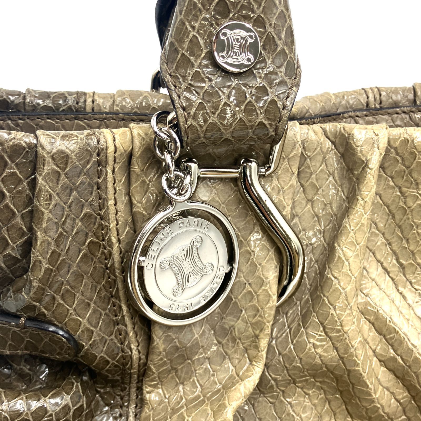 CELINE セリーヌ ピロー 2wayハンドバッグ パイソン型押し WC-SA-0049  