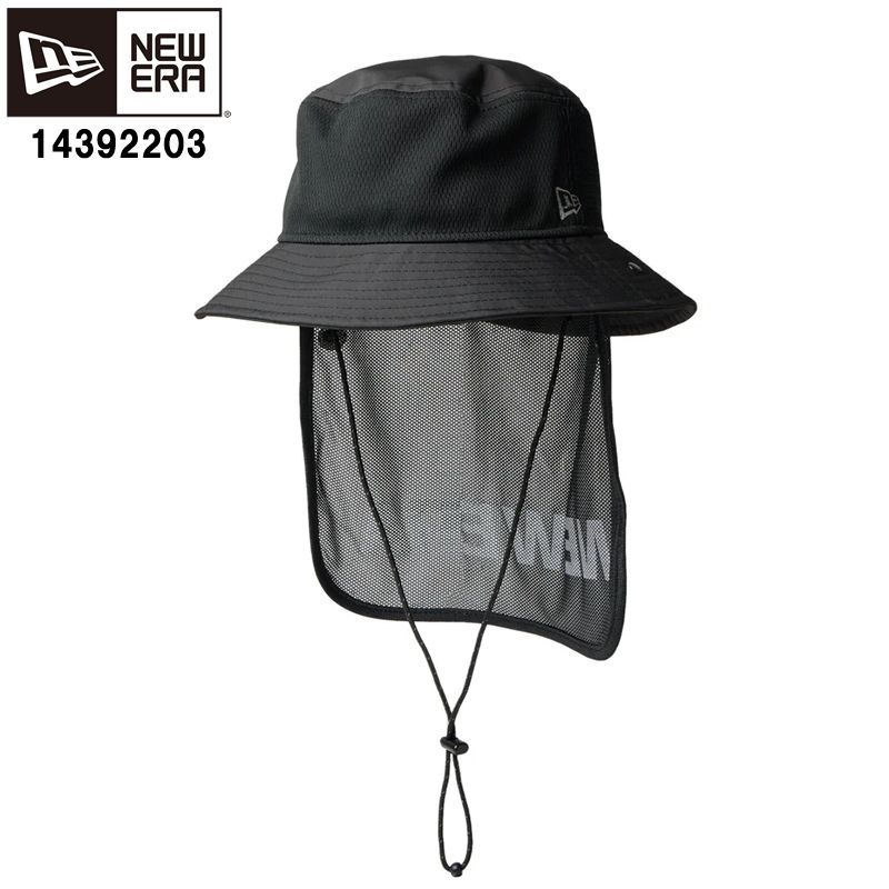 NEW ERA ニューエラ 14392203 アドベンチャーライト サンシェード Tech Multi Mesh ブラック アウトドア 帽子 ニューエラ 14392203 ロゴ アドベンチャーハット UVカット ユニセックス 日よけ メッシュ 帽子
