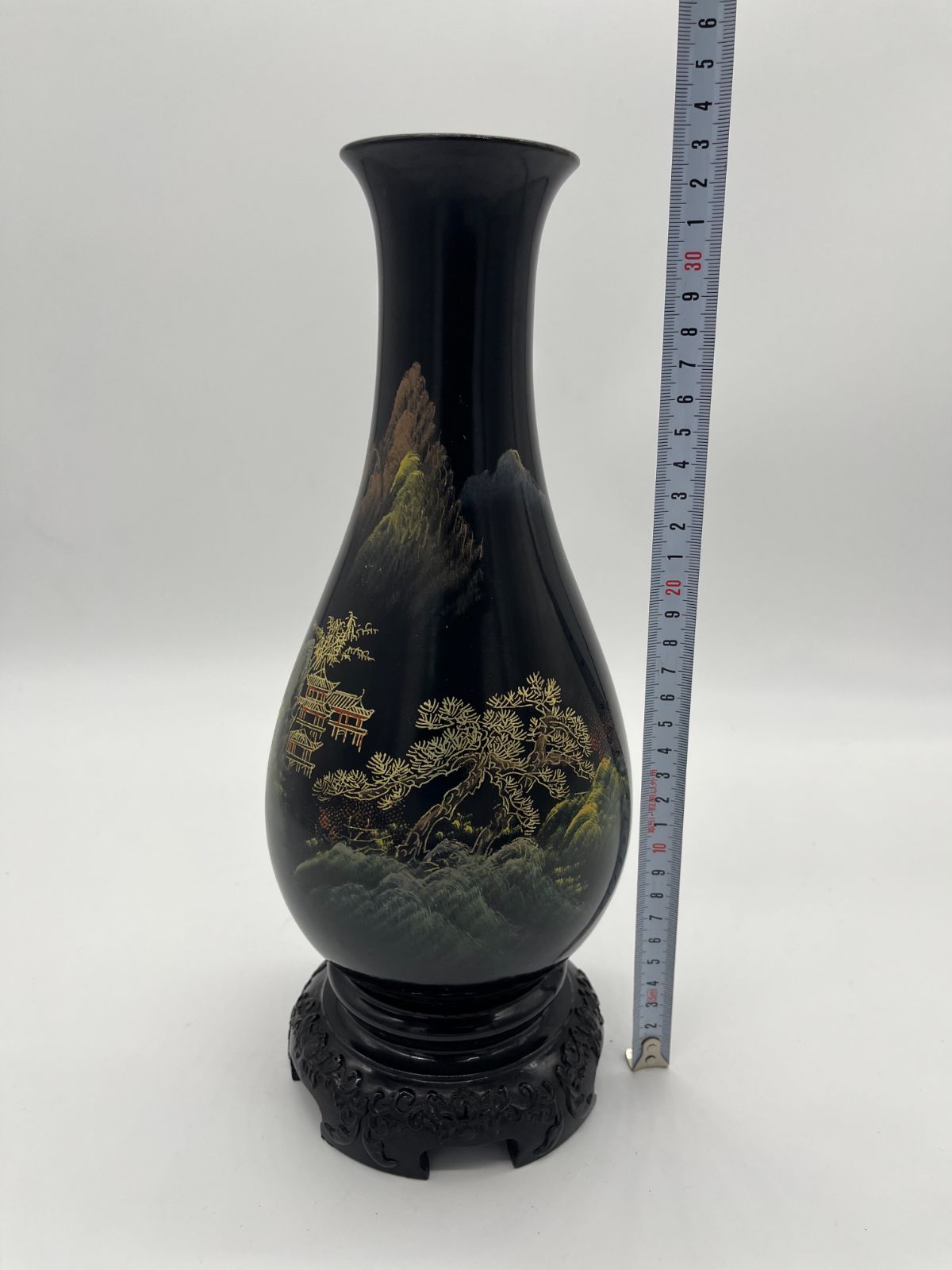 アンティーク　壺＆花瓶　高さ49㎝　重量12.1kg FLYING HORSE 台座付き花瓶 花瓶 壺 置物 絵 中国 アンティーク