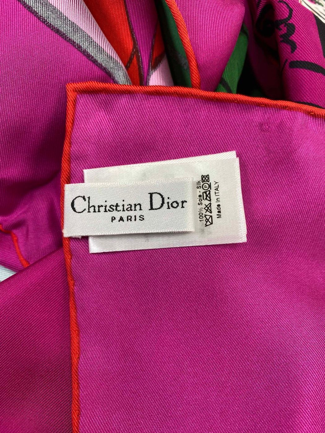 Dior ディオール インテリア柄 スカーフ シルク ピンク 管理番号