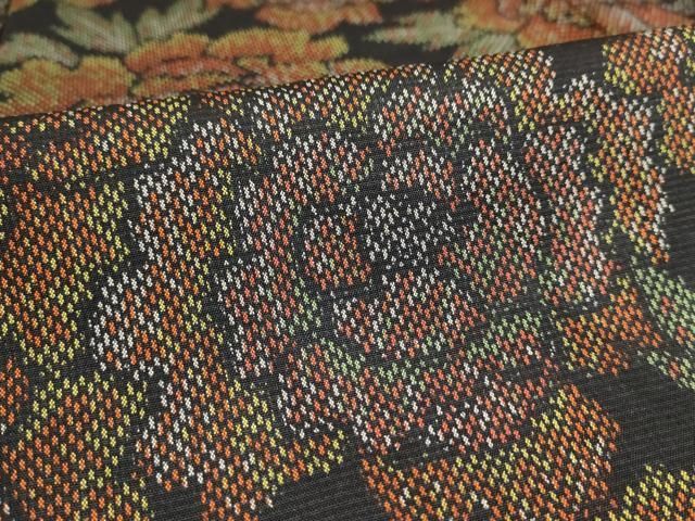 平和屋着物▽上質な紬 単衣 洋花文 正絹 逸品 AAAU6459iu