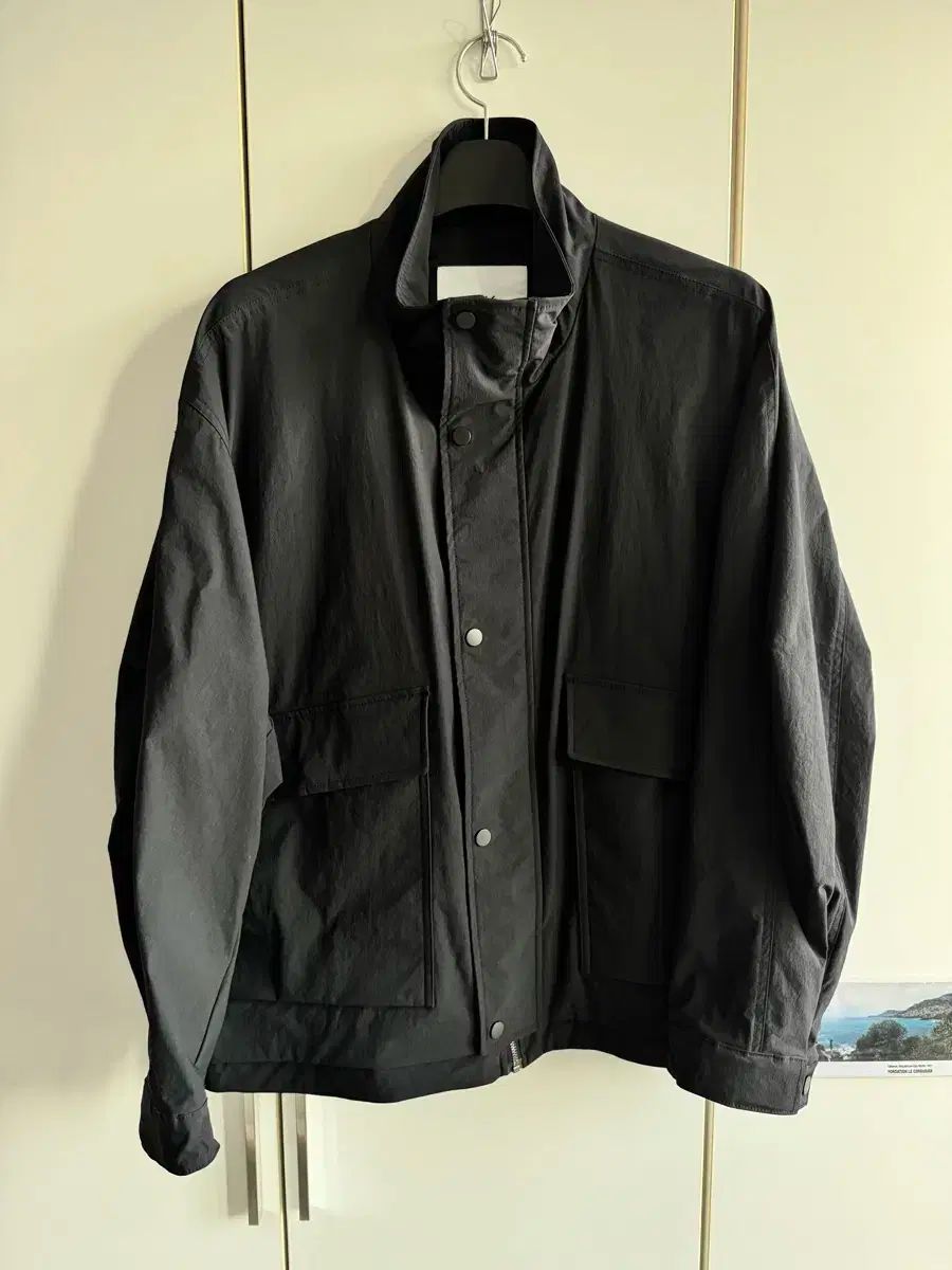 Calvin Klein ナイロン ブレンド シェル ショート パーカ ジャケット ブラック M