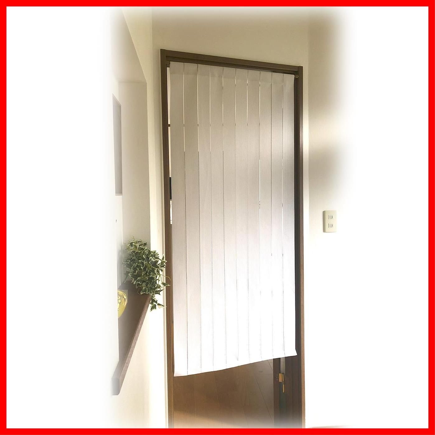 目隠し 厚手生地 おしゃれ アコーディオン パーテーション シンプル 間仕切り 丈150cm ストライプ 小窓カーテン ベージュ のれん C149