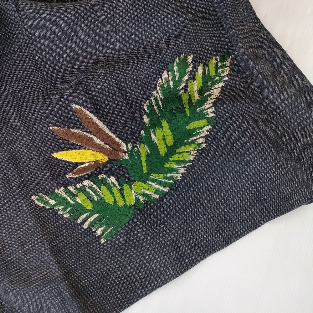 45R/45rpm 8054017 インディゴギマアロハ刺繍スカート 定価81400円