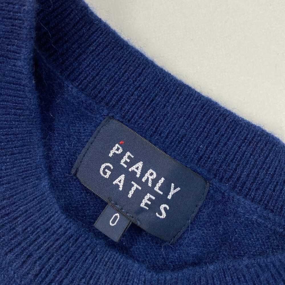 サイズ：0 PEARLY GATES パーリーゲイツ  カシミヤ 長袖ニットセーター  ネイビー系 [240101444016] ゴルフウェア レディース ストスト サイズ：0 PEARLY GATES パーリーゲイツ カシミヤ 長袖ニット