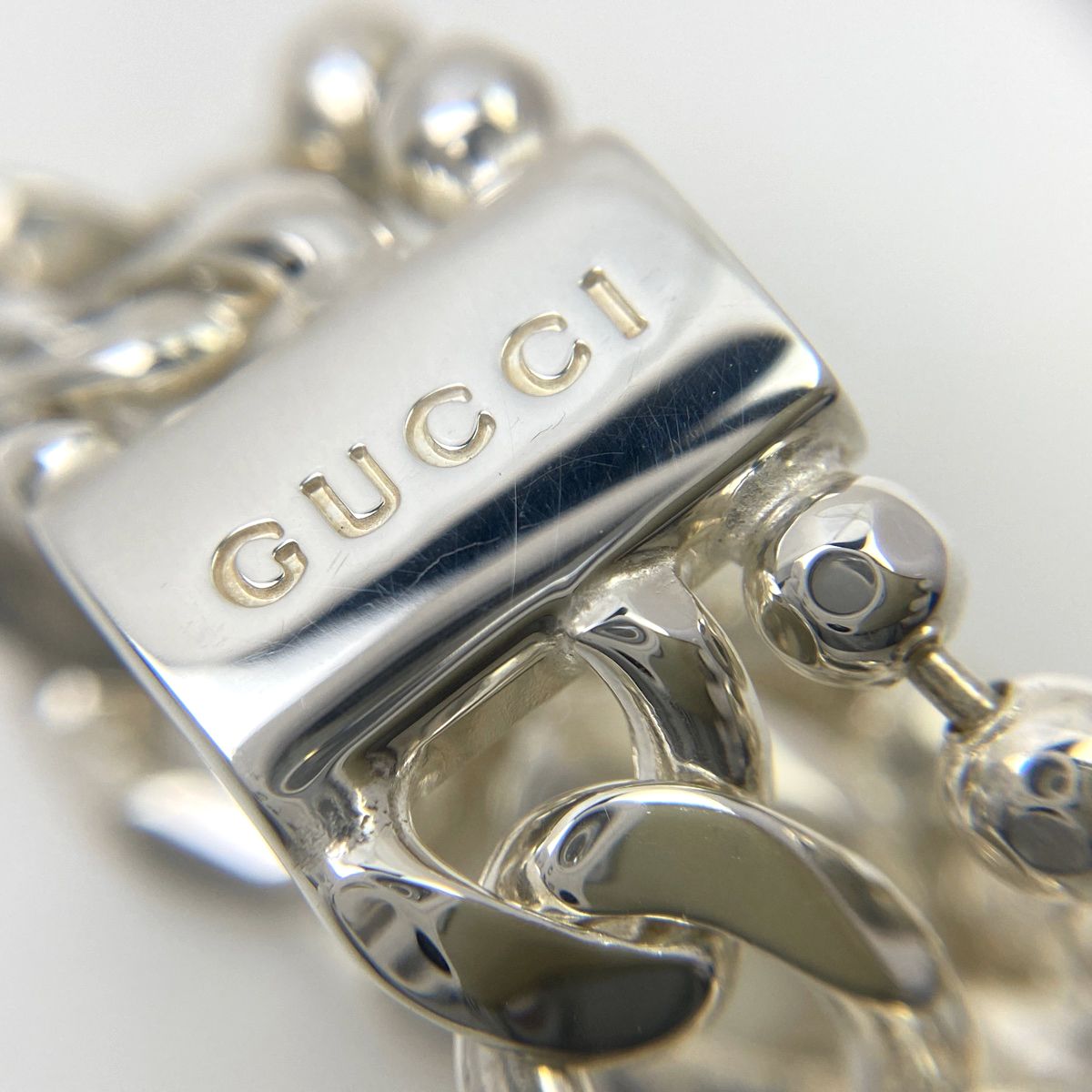 グッチ GUCCI ロゴプレート チェーン リング 指輪 リング 20号  