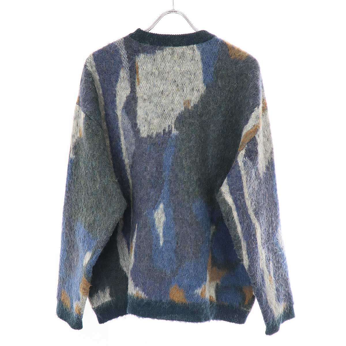 トップス YOKE 21AW ROTHKO JACQUARD CREW NECK Future Present - YOKE | Rothko Border Kid Mohair Crew Neck Knit