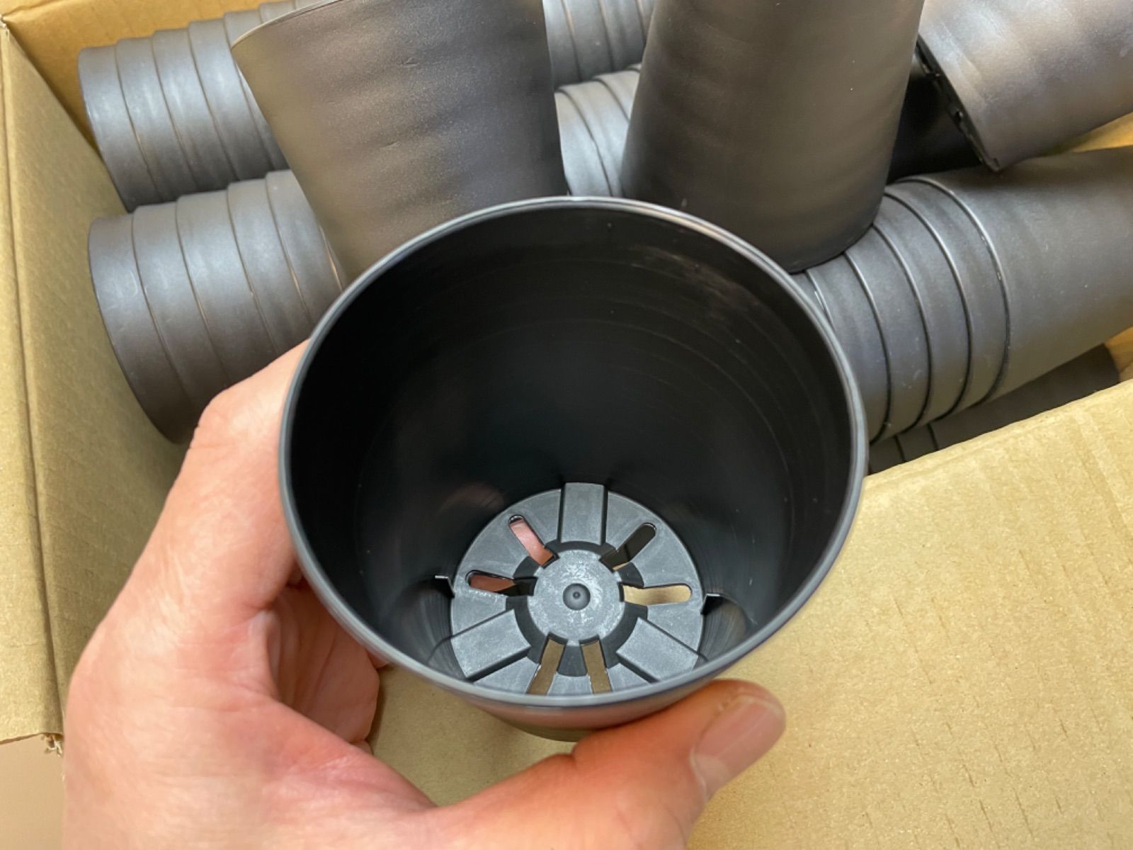 セラアート長鉢3号黒プラ鉢(陶器風ロング深鉢タイプ)120鉢セット