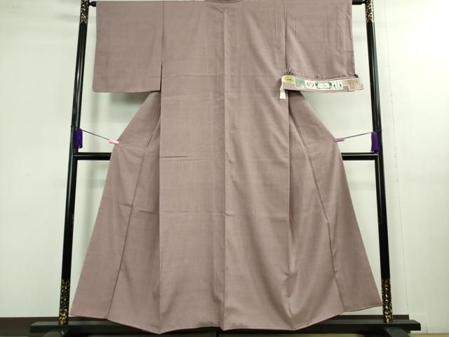 平和屋着物 上 本場結城紬 重要無形文化財 色無地 梅鼠色 小倉商店謹製 証紙付き ♥ DZAA9995kh5