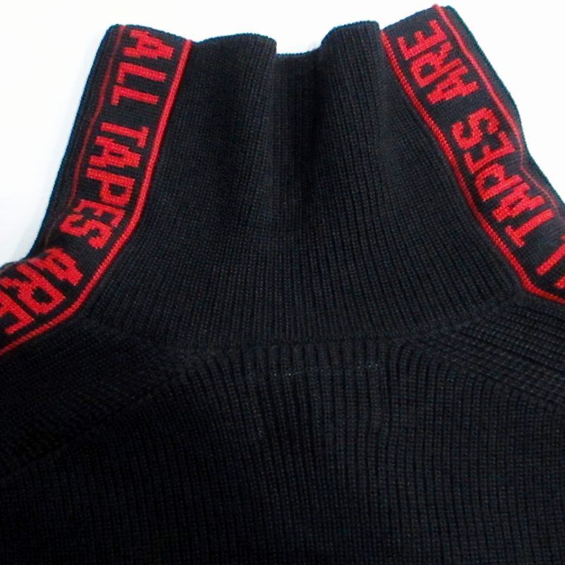 ダブレット doublet 美品 17AW JACQUARD TAPE ATTACHED RIB KNITWEAR 