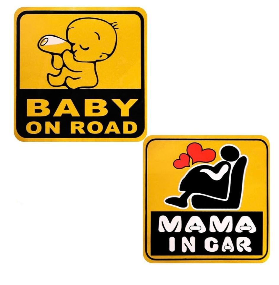 BABY ON ROAD & MAMA IN CAR ステッカー2枚セット カー